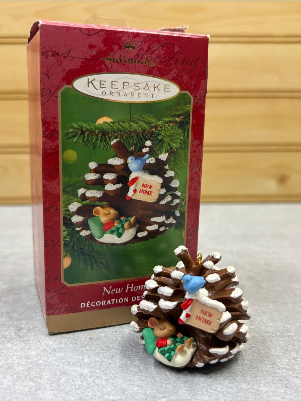 Hallmark Keepsake New Home Pinecone Ornament with Blue Bird and Brown Pinecone